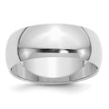 Sterling Silver Rhodium-plated 8mm Half-Round Band