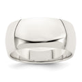 Sterling Silver 9mm Half-Round Band