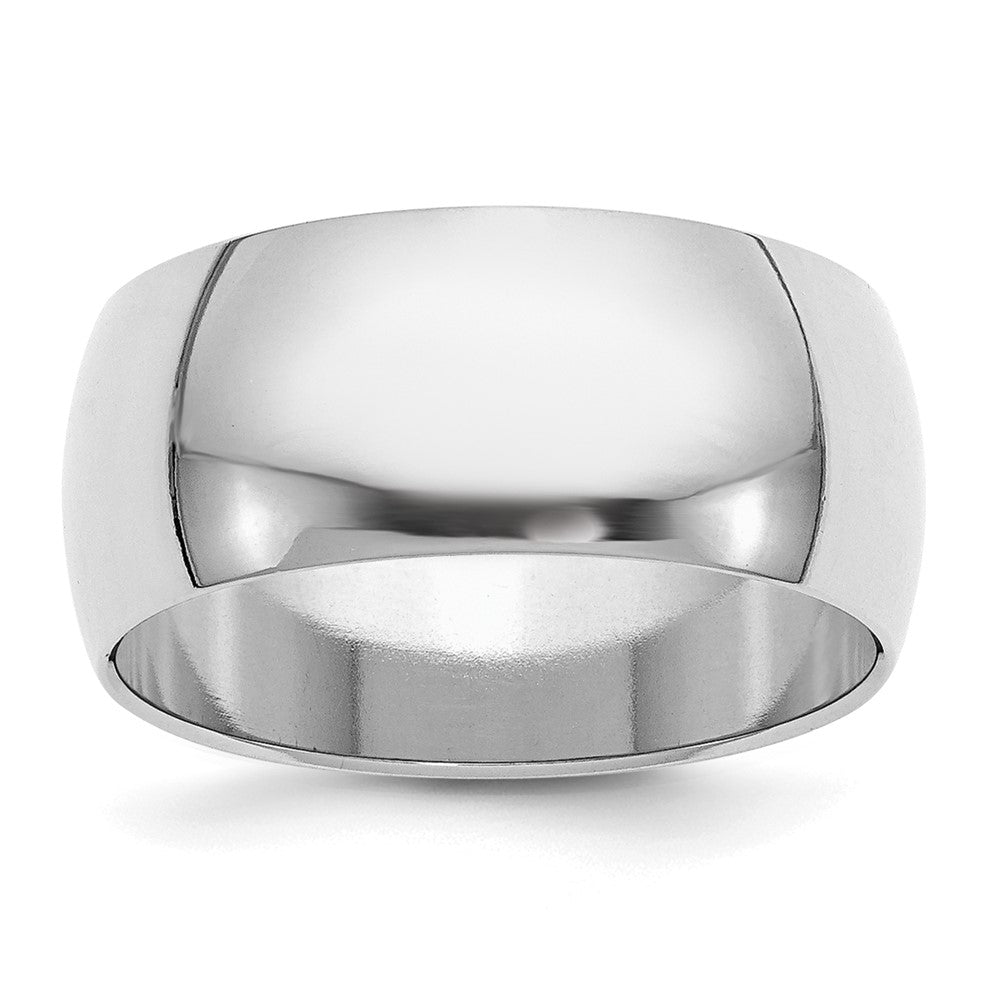 Sterling Silver Rhodium-plated 9mm Half-Round Band