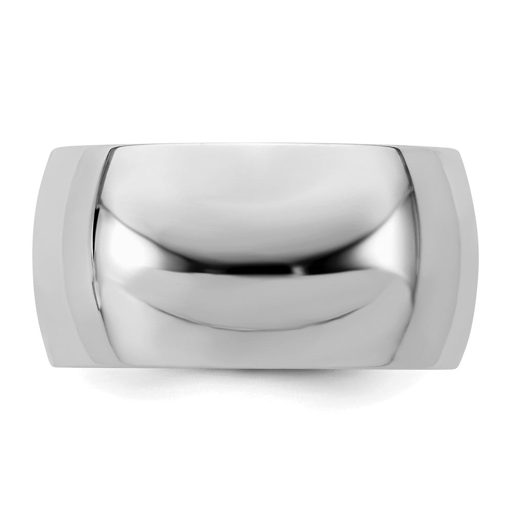 Sterling Silver Rhodium-plated 10mm Half-Round Band