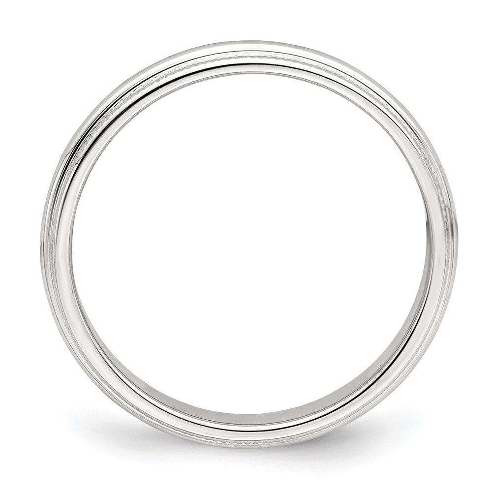 Sterling Silver 3mm Half Round Milgrain Band