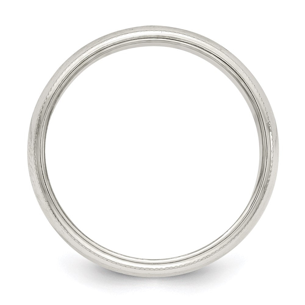Sterling Silver 5mm Half Round Milgrain Band