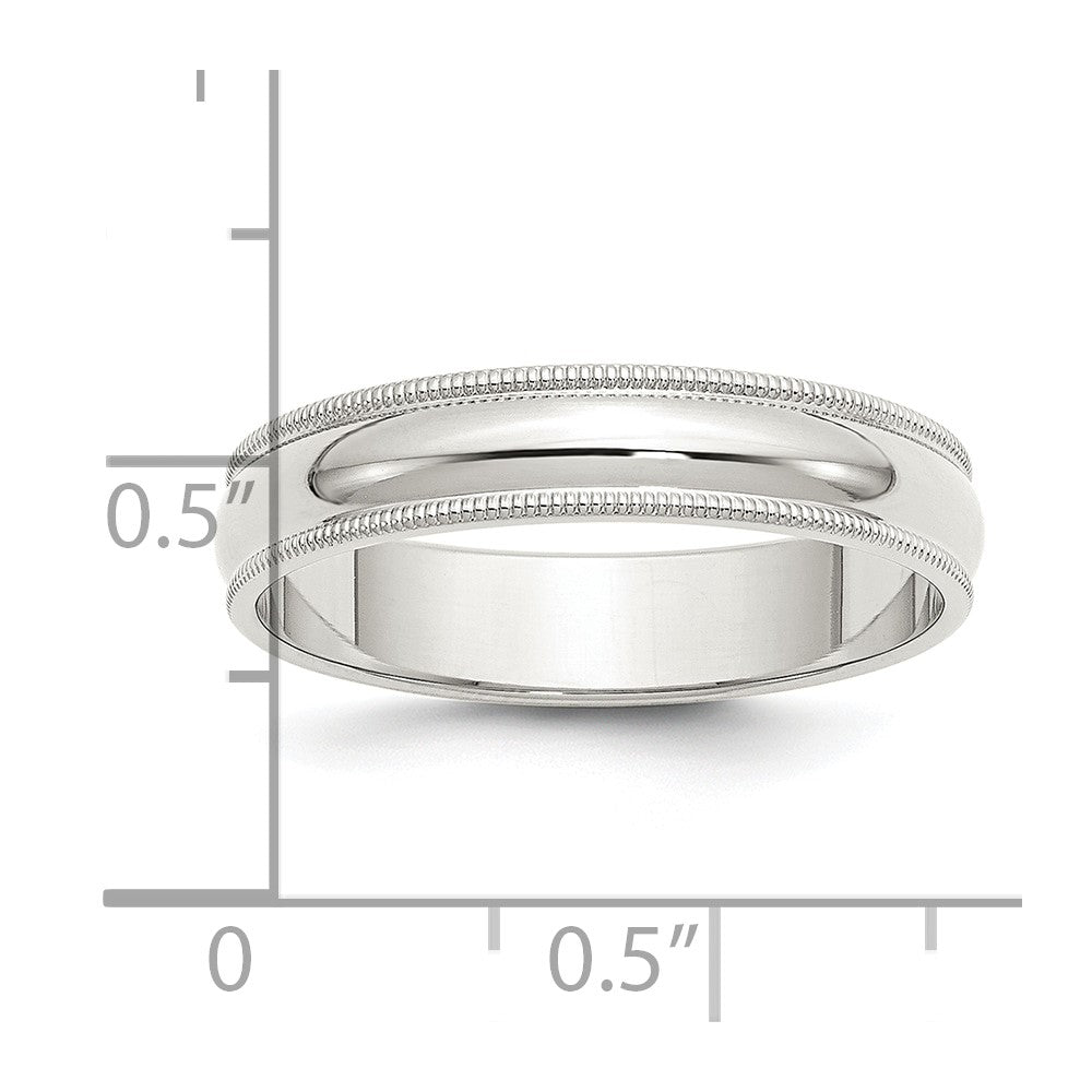 Sterling Silver 5mm Half Round Milgrain Band