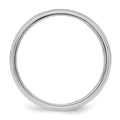 Sterling Silver Rhodium-plated 6mm Half Round Milgrain Band