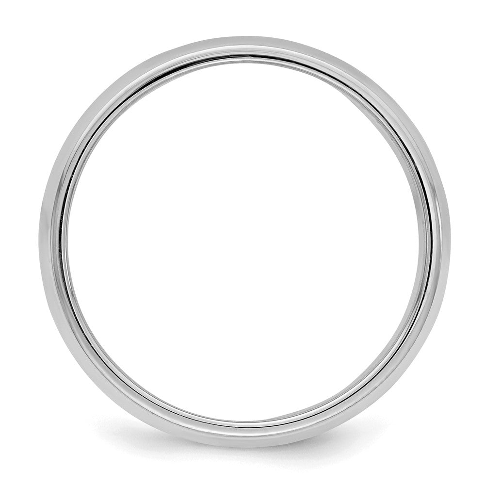Sterling Silver Rhodium-plated 6mm Half Round Milgrain Band