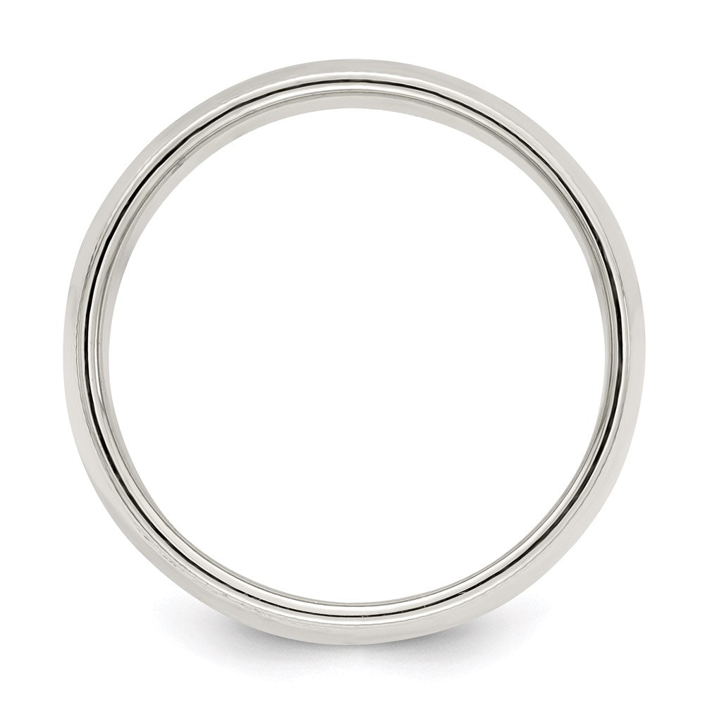 Sterling Silver 8mm Half Round Milgrain Band