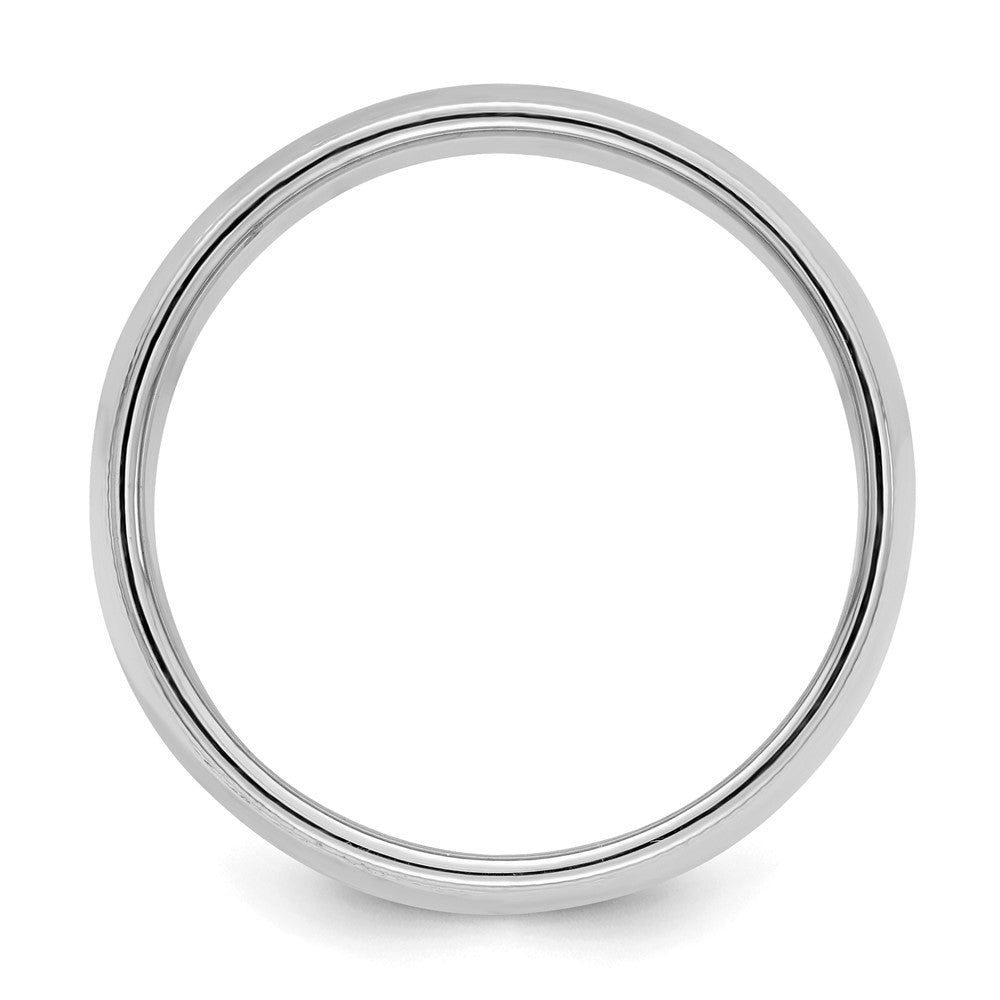 Sterling Silver Rhodium-plated 8mm Half Round Milgrain Band