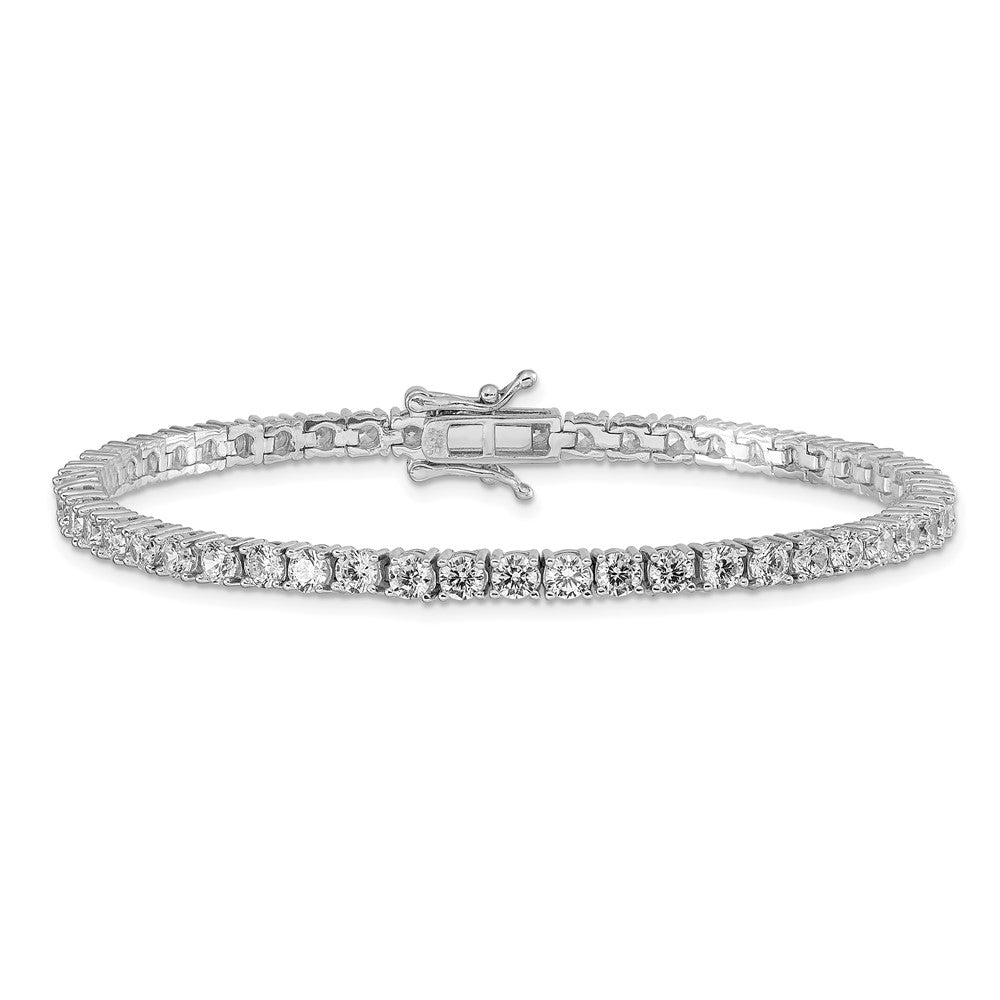 Sterling Silver Rhodium-plated CZ Tennis Bracelet