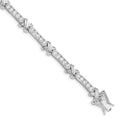 Sterling Silver Rhodium-plated CZ -X- Bracelet