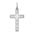 Sterling Silver Rhodium-plated Laser Cut Cross Pendant