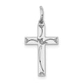 Sterling Silver Rhodium-plated Laser Cut Cross Charm