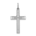 Sterling Silver Rhodium-plated Laser Cut Cross Pendant
