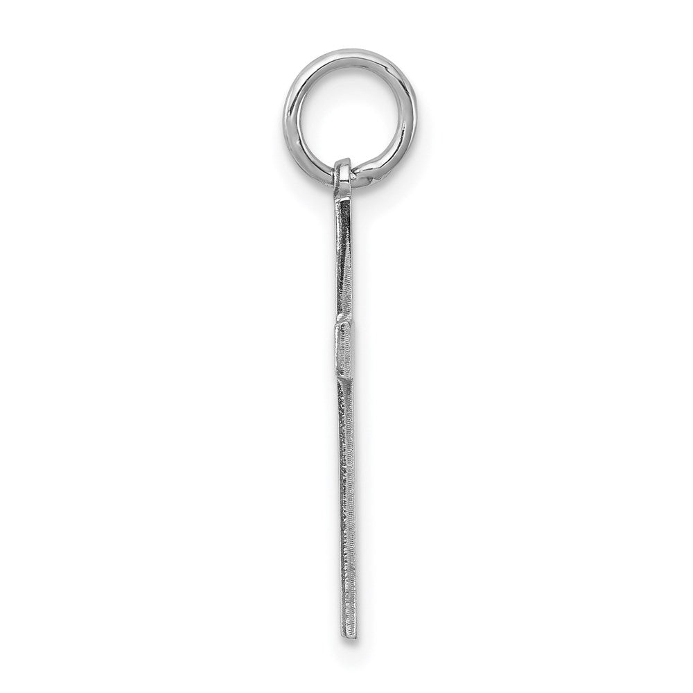 Sterling Silver Rhodium-plated Laser Cut Cross Charm