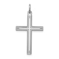 Sterling Silver Rhodium-plated Laser Cut Cross Pendant