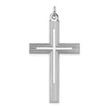 Sterling Silver Rhodium-plated Laser Cut Cross Pendant