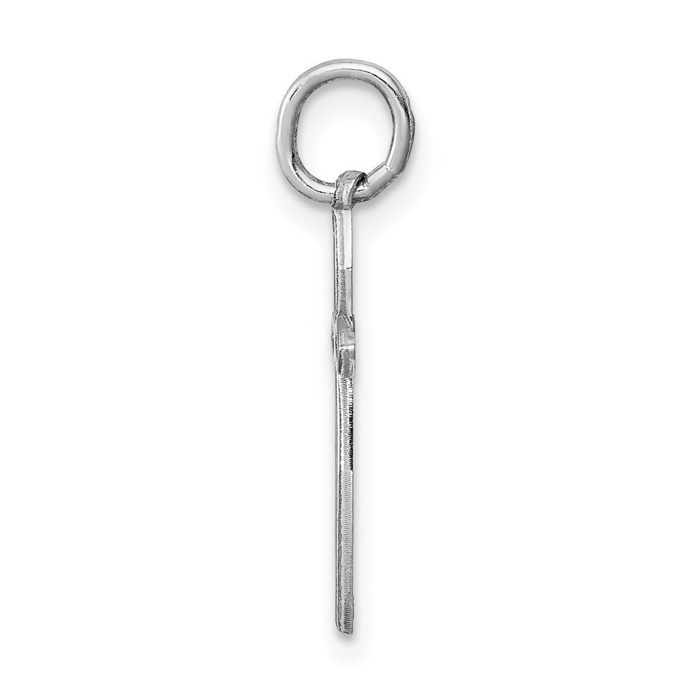 Sterling Silver Rhodium-plated Laser Cut Cross Charm
