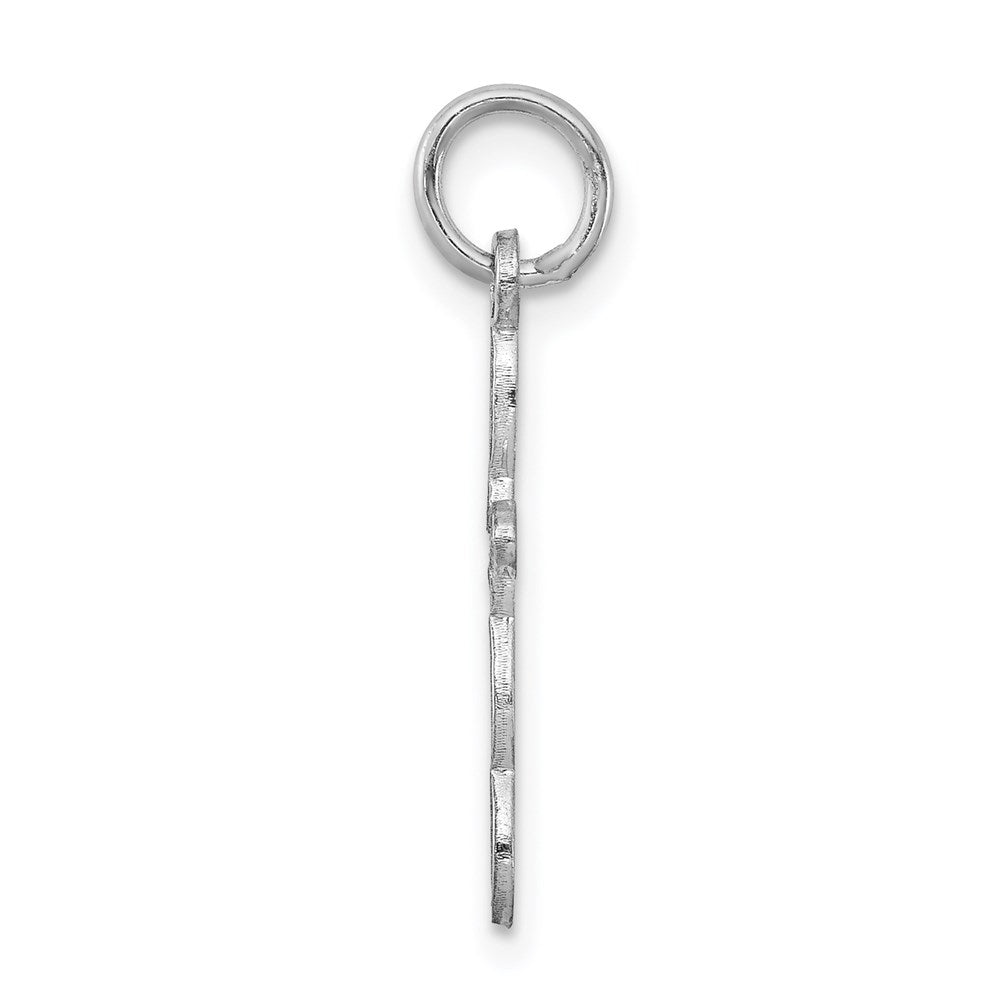 Sterling Silver Rhodium-plated Laser Cut Cross Charm