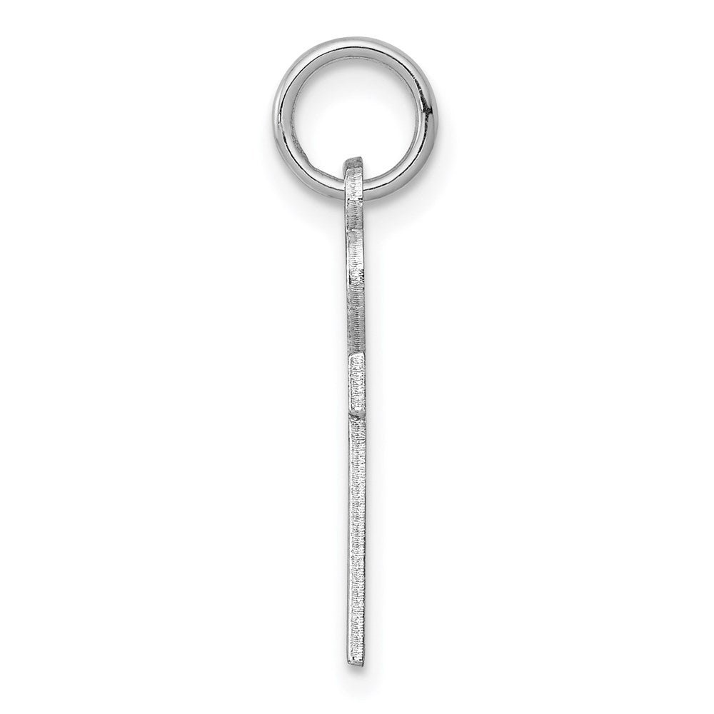Sterling Silver Rhodium-plated Laser Cut Cross Charm