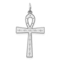 Sterling Silver Rhodium-plated Laser Cut Cross Pendant