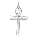 Sterling Silver Rhodium-plated Laser Cut Cross Pendant