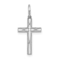 Sterling Silver Rhodium-plated Laser Cut Cross Charm