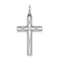 Sterling Silver Rhodium-plated Laser Cut Cross Pendant