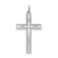 Sterling Silver Rhodium-plated Laser Cut Cross Pendant