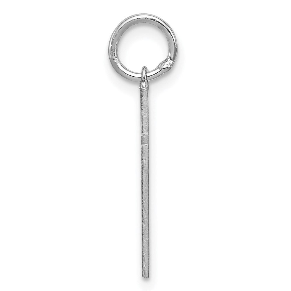 Sterling Silver Rhodium-plated Laser Cut Cross Charm