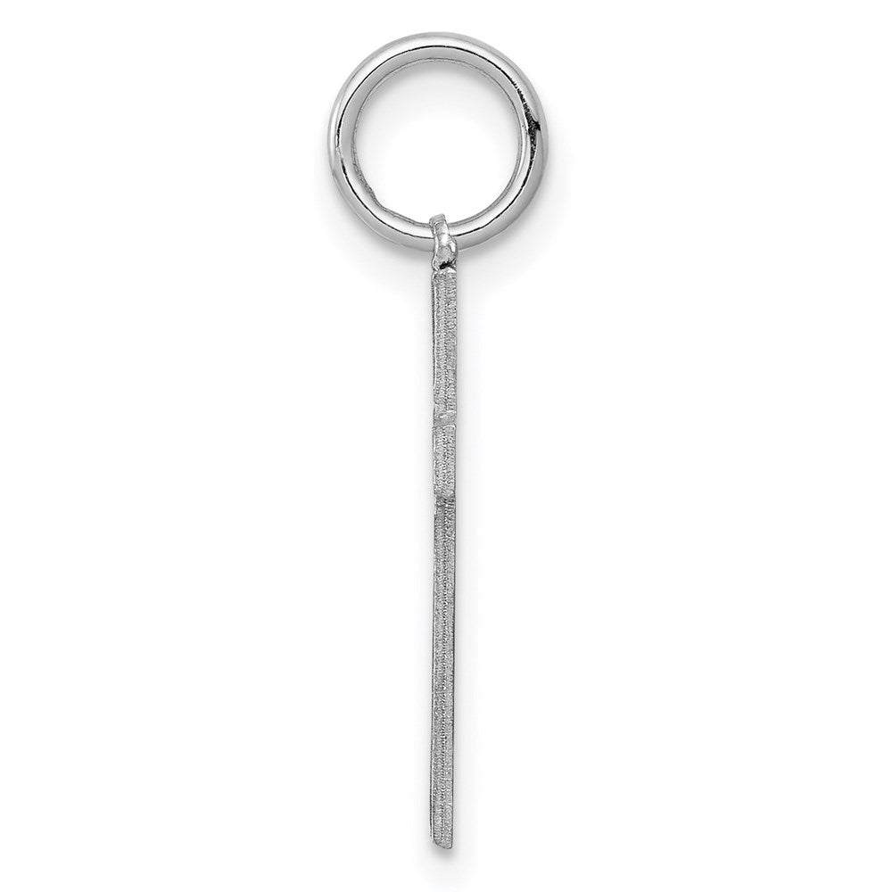 Sterling Silver Rhodium-plated Laser Cut Cross Charm