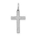 Sterling Silver Rhodium-plated Laser Cut Cross Charm