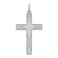 Sterling Silver Rhodium-plated Laser Cut Cross Pendant