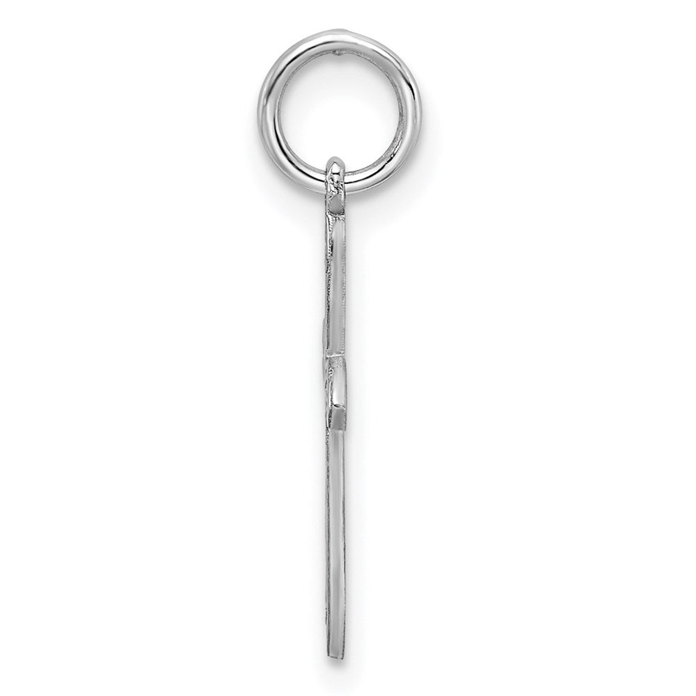 Sterling Silver Rhodium-plated Laser Cut Cross Charm