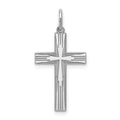 Sterling Silver Rhodium-plated Laser Cut Cross Pendant