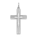 Sterling Silver Rhodium-plated Laser Cut Cross Pendant