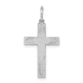 Sterling Silver Rhodium-plated Laser Cut Cross Pendant