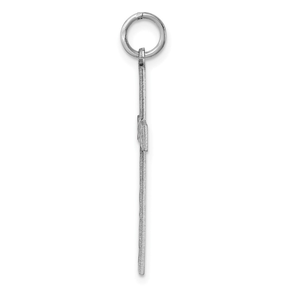 Sterling Silver Rhodium-plated Laser Cut Cross Pendant