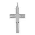 Sterling Silver Rhodium-plated Laser Cut Cross Pendant