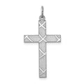 Sterling Silver Rhodium-plated Laser Cut Cross Pendant