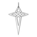 Sterling Silver Rhodium-plated Laser Cut Cross Pendant