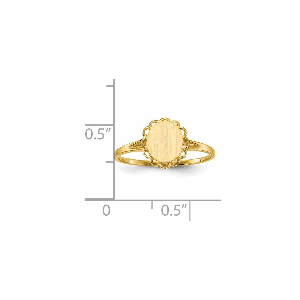14k 6.5x7.5mm Open Back Signet Ring