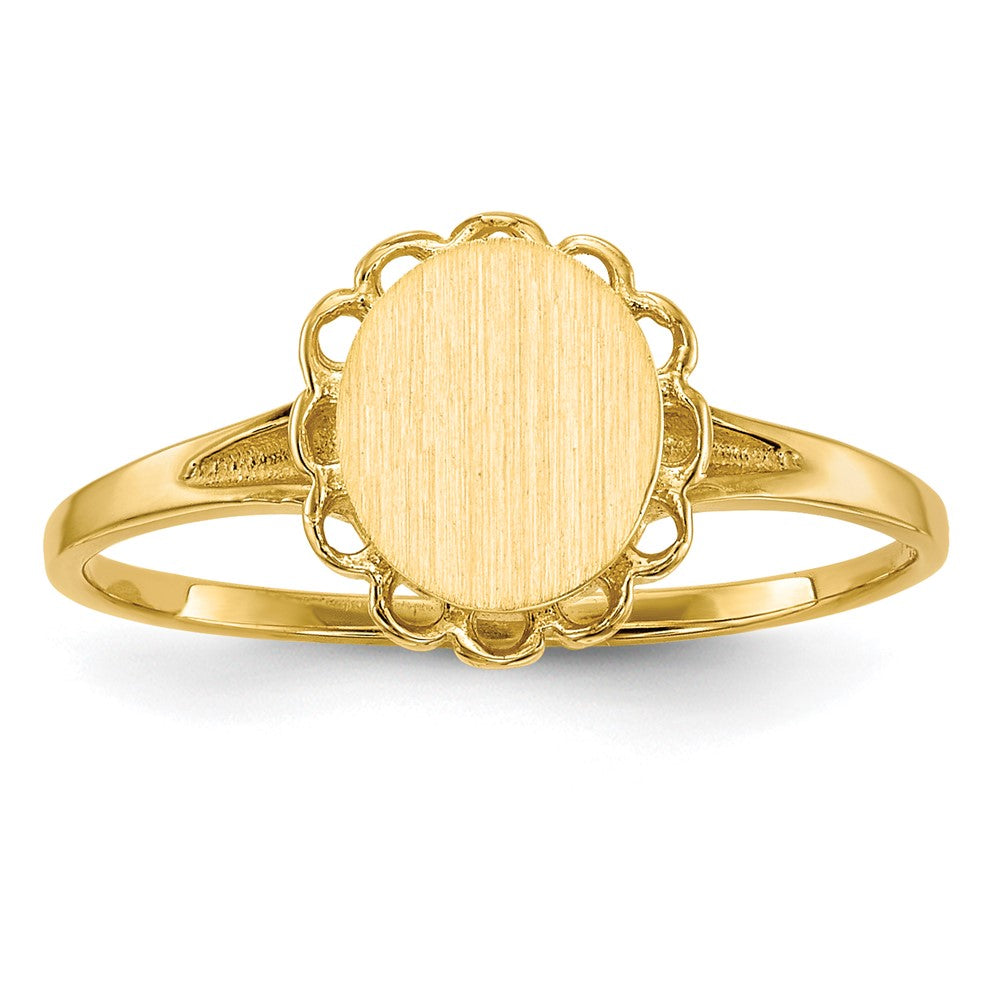 14k 6.5x7.5mm Open Back Signet Ring