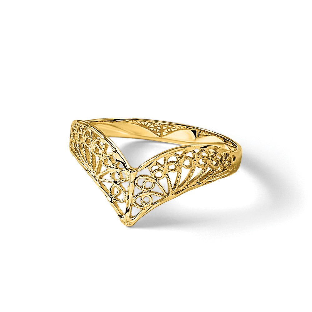 14k Diamond-Cut Filigree Ring