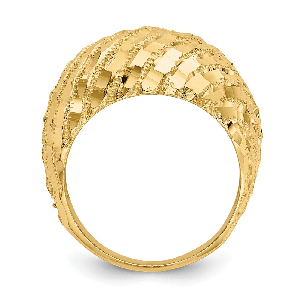 14k Diamond-Cut Dome Ring