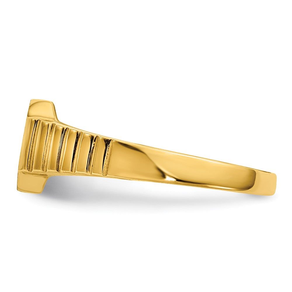 14k 7.5x6.0mm Child's Open Back Signet Ring