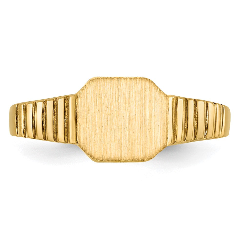 14k 7.5x6.0mm Child's Open Back Signet Ring