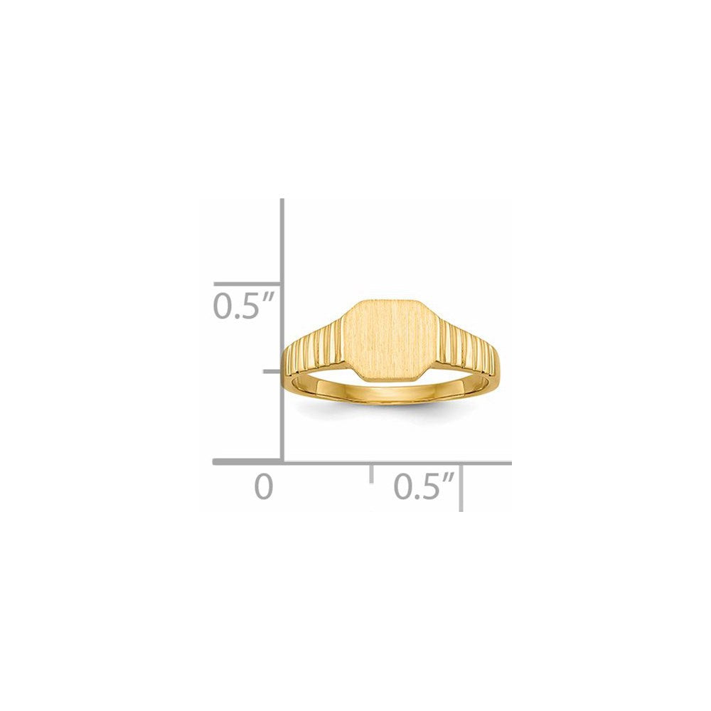 14k 7.5x6.0mm Child's Open Back Signet Ring