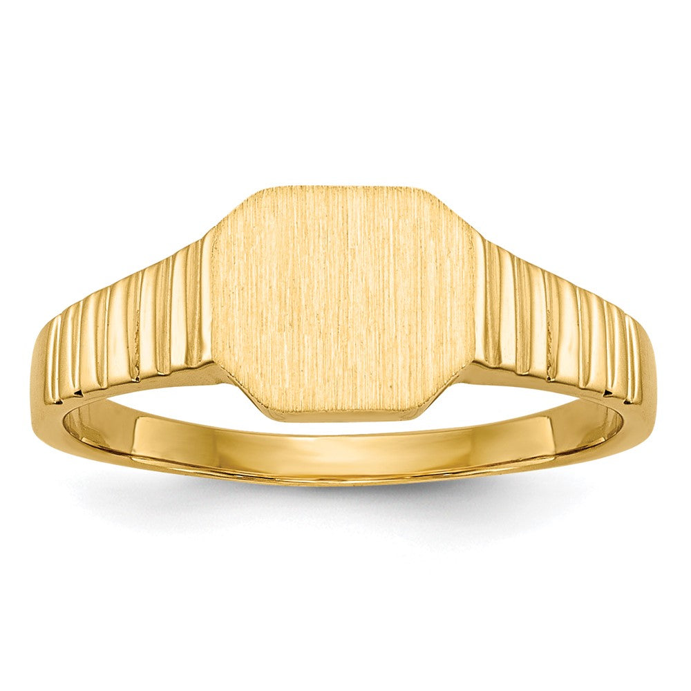 14k 7.5x6.0mm Child's Open Back Signet Ring
