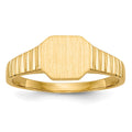 10k 7.5x6.0mm Child's Open Back Signet Ring