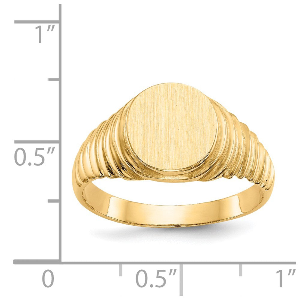 14k 10.5x9.5mm Open Back Mens Signet Ring
