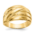14k Polished Scalloped Dome Ring